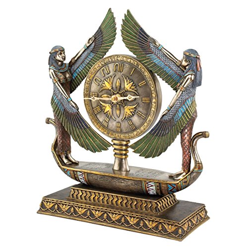 Design Toscano Die Flügel des Ibis, Ägyptisches Revival, Skulpturale Uhr von Design Toscano