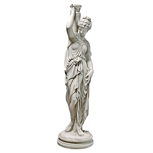 Design Toscano Dione die Wassergöttin Griechische Gartenstatue, Polyresin, Antikes Steingrau, 99 cm von Design Toscano