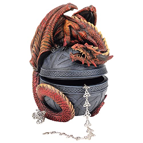 Design Toscano Drachenbeschützer des keltischen Orb, Skulpturales Kästchen von Design Toscano