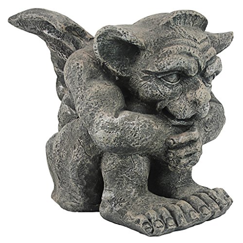 Design Toscano Emmett der Gargoyle Gothic-Dekostatue, Polyresin, Steingrau, klein 25 cm von Design Toscano