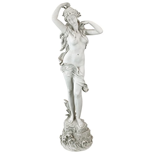 Design Toscano Frühlingserwachen Klassische Frau Gartenstatue, Polyresin, antikes steingrau, 102 cm von Design Toscano