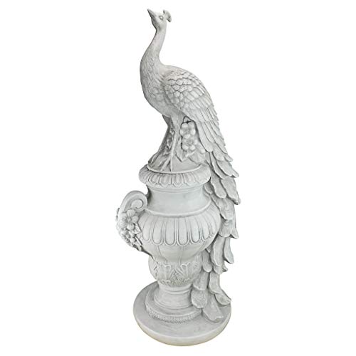 Design Toscano Gartenfigur Staverden Castle, Pfau auf einer Vase, 29x39.5x86.5 cm von Design Toscano