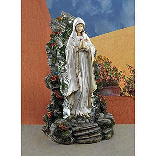 Design Toscano Gesegnete Jungfrau Maria beleuchtete Garten-Grotto-Skulptur von Design Toscano