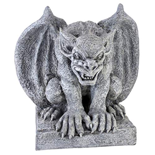 Design Toscano Gomorrah der Gargoyle Gothic-Dekostatue, Polyresin, steingrau, 28 cm von Design Toscano