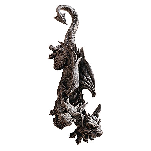 Design Toscano Hängender Drachen-Gargoyle mit Doppelkopf, Figur von Design Toscano