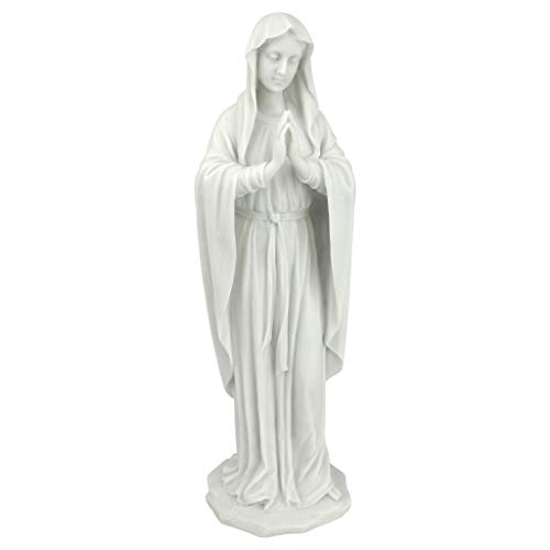 Design Toscano Heilige Jungfrau Maria Statue aus Marmor - Kunstharz, Maße: 9 x 3,5 x 29 cm von Design Toscano