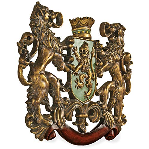 Design Toscano Heraldisches Löwenwappen, Wandfigur von Design Toscano