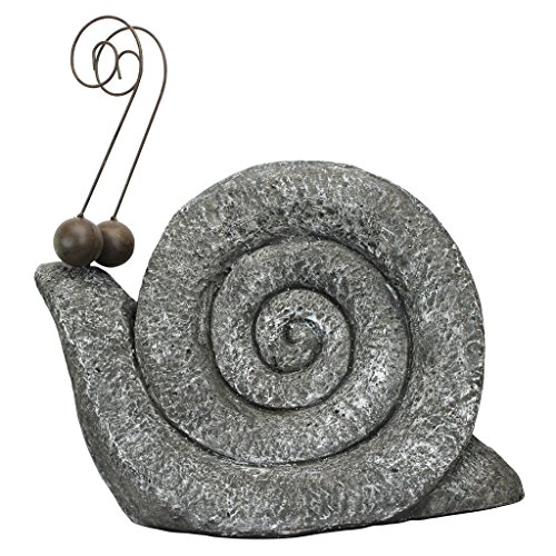 Design Toscano Im Schneckentempo, Schnecken-Gartenskulptur, Mittelgroße Schnecke, Kunstharz, Grau, 20.5 x 38 x 40.5 cm von Design Toscano