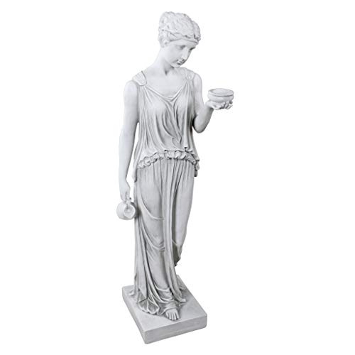 Design Toscano Hebe, die Göttin der Jugend griechische Gartenstatue, Polyresin, antikes steingrau, groß 81 cm von Design Toscano