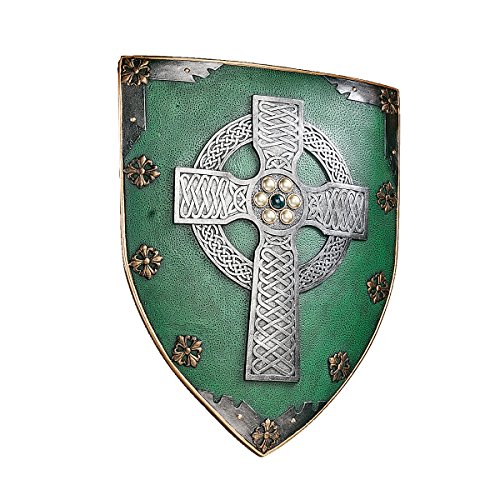 Design Toscano Keltischer Kreuz Kämpferschild Mittelalterliche Wandskulptur, Polyresin, vollfarbe, 46 cm von Design Toscano