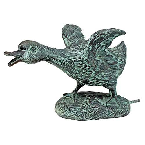 Design Toscano Laufende Ente des Lindell-Teichs, Gartenstatue aus Bronzeguss von Design Toscano