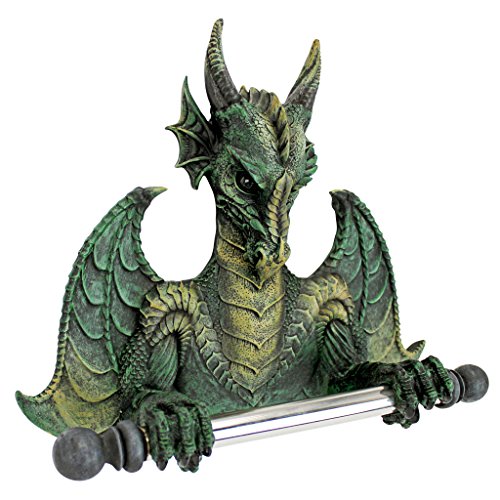 Design Toscano Papierrollenhalter: Toilettenstuhl-Drachen von Design Toscano