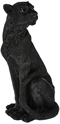 Design Toscano Pensive Panther Black Jaguar Statue, Polyresin, schwarz von Design Toscano