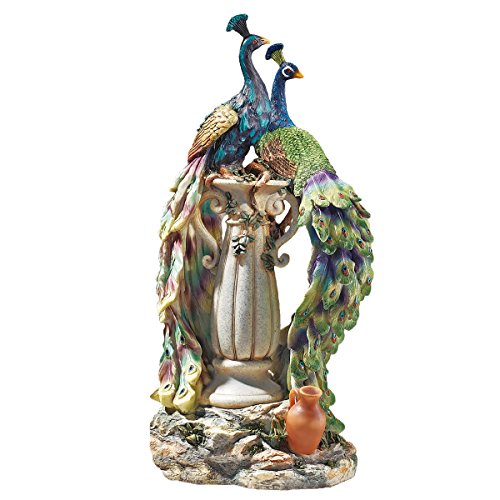 Design Toscano Pfauen im Paradies Dekostatue, Polyresin, vollfarbe, 48 cm von Design Toscano