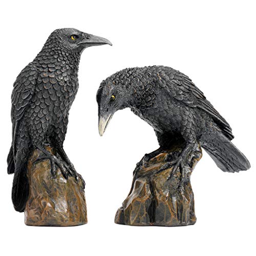 Design Toscano Raben der mystischen Nacht Statuen, Maße: 11,5 x 5 x 15 cm, Vollfarbig. von Design Toscano