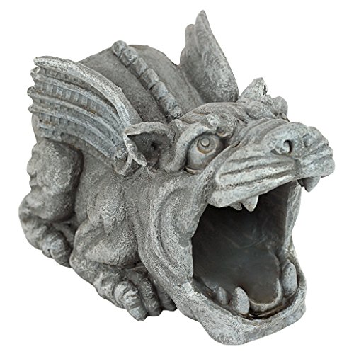 Design Toscano Roland der Gargoyle Dachrinnenwächter Regenrohrverlängerung Statue, Polyresin, Vollfarbe, 25,5 cm von Design Toscano