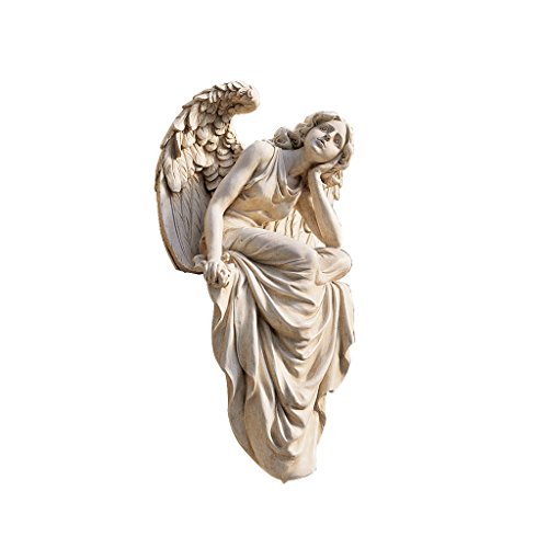 Design Toscano Ruhende Anmut Skulptur, eines sitzenden Engels, 18 x 26,5 x 47 cm von Design Toscano