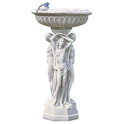 Design Toscano Säule der Mänaden, Sockel mit Becken von Design Toscano