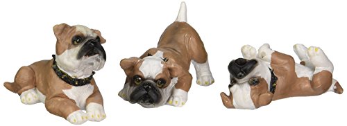 Design Toscano Stop, Drop and Roll, Britisch Bulldoggen-Welpen, Figuren: 3er-Set von Design Toscano