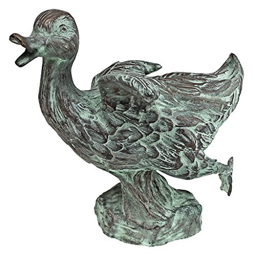 Design Toscano Tanzende Ente des Lindell-Teichs, Gartenstatue aus Bronzeguss von Design Toscano