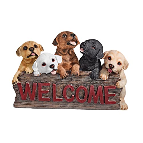 Design Toscano The Puppy Parade Welcome Schild von Design Toscano