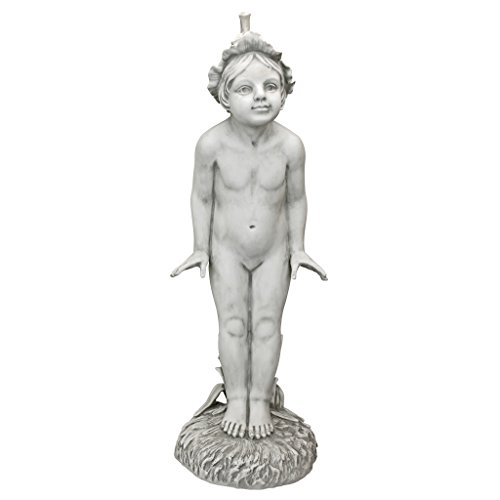 Design Toscano Wildblumen-Elf, Gartenstatue 1916, Kunstharz, Elfenbein, 25.5 x 28 x 77.5 cm von Design Toscano