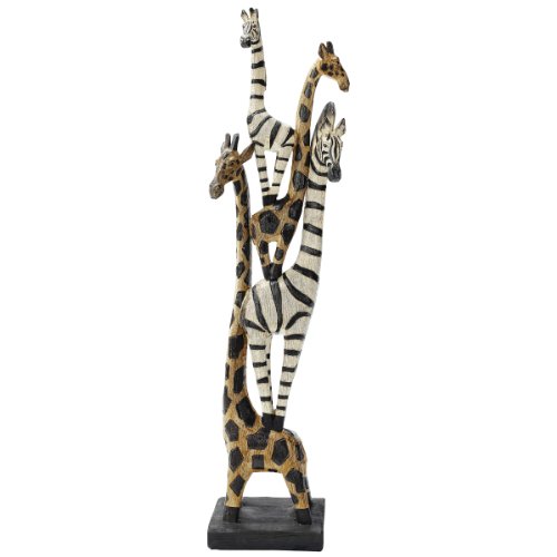 Design Toscano Zebra- und Giraffen-Menagerie, Afrikanische Totemstatue von Künstler Komnan Ohene, 49.5 cm von Design Toscano