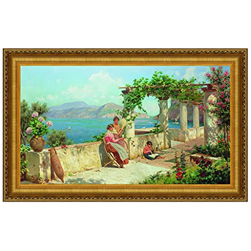 'Interpret Design Toscano 25,5 x 18,5 Figuren auf einer Terrasse in Capri NR von Design Toscano