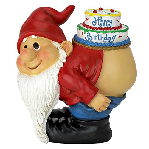 Design Toscano Loonie Moonie Happy Birthday Gartenzwerg Statue von Design Toscano