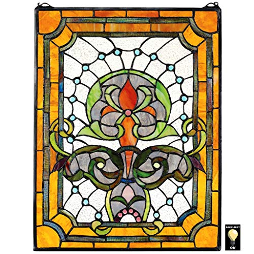 Stained Glass Panel - Kendall Manor Buntglas-Fenster Behang - Fensterbehandlungen von Design Toscano