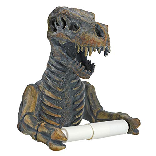 Toilettenpapierhalter - T. Rex Fossil-Skelett Dinosaurier-Badezimmer-Dekor - Toilettenpapier-Rolle - Badezimmer-Wand-Dekor von Design Toscano