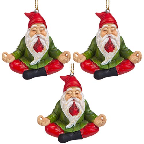 Weihnachtsverzierung - Gartenzwerge Figur - Zen Garden Gnomes Set - Meditieren GNOME Statuen von Design Toscano