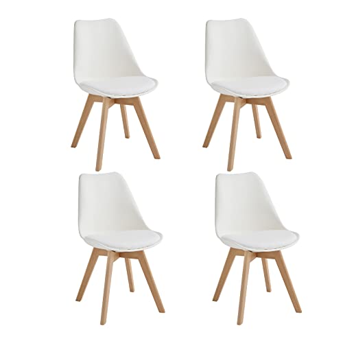 Design Twist Tommy Set aus 4 Stühlen, Holz, Maße: 52 x 48.5 x 82 cm Modern 48.5 x 52 x 82 cm , Weiß Design Twist Tommy Set aus 4 Stühlen, Holz, Maße: 52 x 48.5 x 82 cm Modern 48.5 x 52 x 82 cm , Weiß von Design Twist