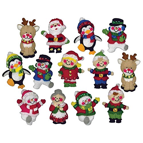 Design Works Crafts Friends Filz Christmas Ornaments mit Applikation, Multi von Design Works Crafts