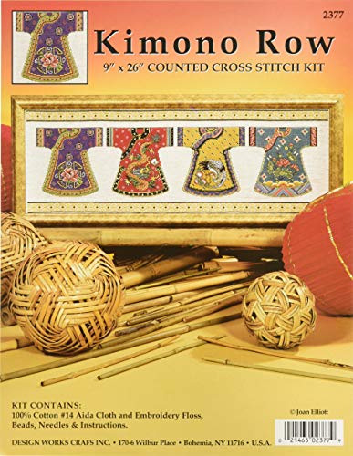 Design Works Crafts Kimono-Reihe Kreuzstich-Set, Baumwolle, Multifarbig, 23x66cm von Design Works Crafts