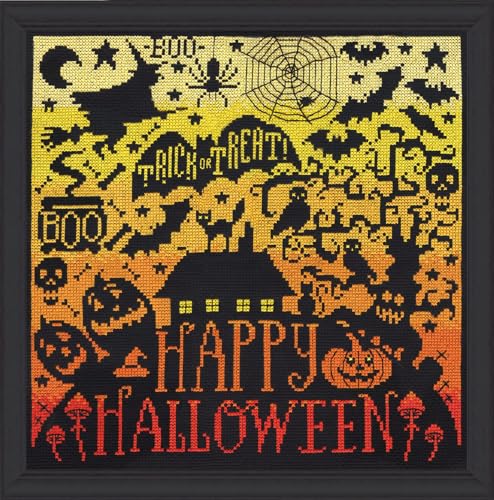 Design Works Crafts Kreuzstich Stickpackung Fröhliches Halloween, Zählmuster von Design Works Crafts