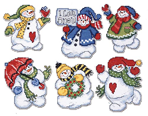 Design Works Crafts Kreuzstich Stickpackung Weihnachtsbaum-Dekoration Ich mag Schnee 6er Set, Zählmuster Design Works Crafts Kreuzstich Stickpackung Weihnachtsbaum-Dekoration Ich mag Schnee 6er Set, Zählmuster von Design Works