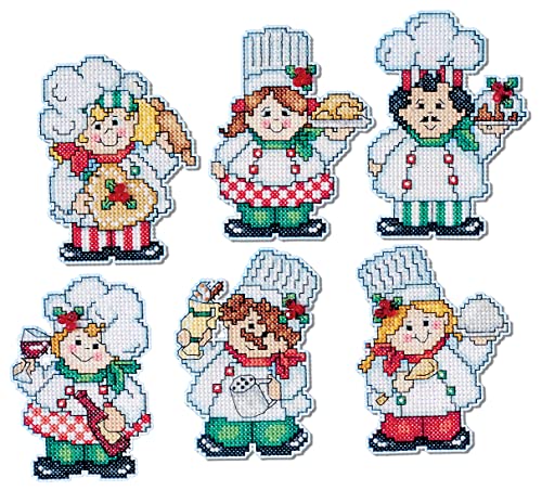 Design Works Crafts Kreuzstich Stickpackung Weihnachtsbaum-Dekoration Weihnachtliches Kochen 6er Set, Zählmuster Design Works Crafts Kreuzstich Stickpackung Weihnachtsbaum-Dekoration Weihnachtliches Kochen 6er Set, Zählmuster von Design Works