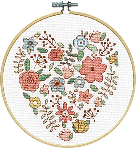 Design Works Crafts Kreuzstich Stickpackung mit Stickrahmen Blumenherz, Zählmuster Design Works Crafts Kreuzstich Stickpackung mit Stickrahmen Blumenherz, Zählmuster von Design Works Crafts