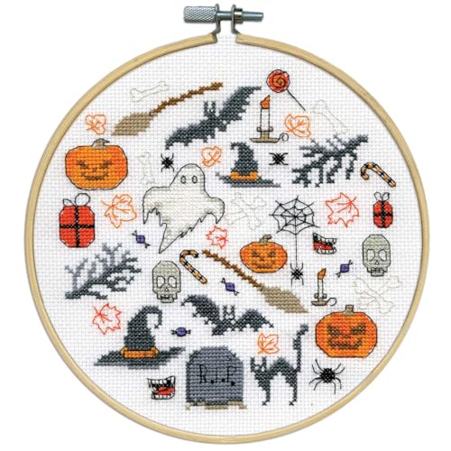 Design Works Crafts Kreuzstich Stickpackung mit Stickrahmen Boo-Zeichen, Zählmuster von Design Works
