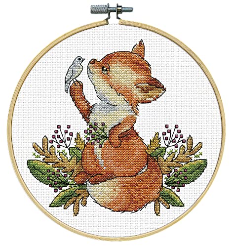 Design Works Crafts Kreuzstich Stickpackung mit Stickrahmen Fuchs, Zählmuster von Designworks Ink