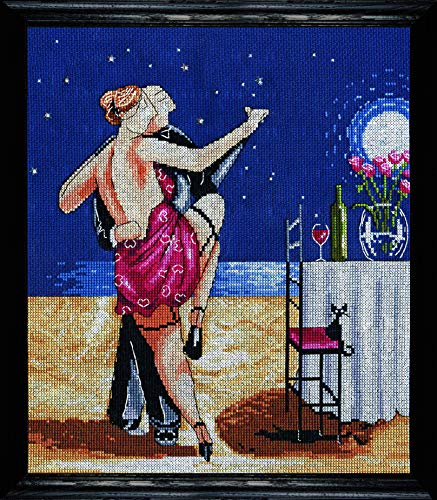 Design Works Crafts Nacht Kreuzstich-Set Tango, Baumwolle, Multifarbig, 25x30cm von Tobin