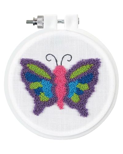 Design Works Punch Needle Kit 3.5" Round-Butterfly von Designworks Ink