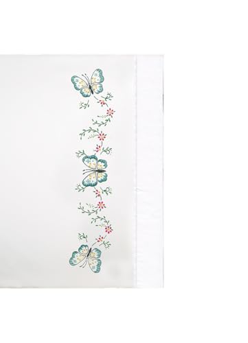 Design Works Tobin Crafts Prägung Stickerei Aqua Schmetterling Kopfkissen (Set von 2), 20, von 76,2 cm von Designworks Ink