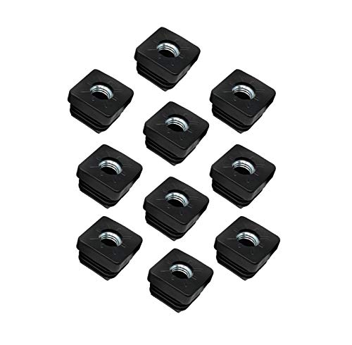 Design61 10x Gewindestopfen Vierkantrohrstopfen 25x25 mm 2,0 mm mit M10 Innengewinde von Design61