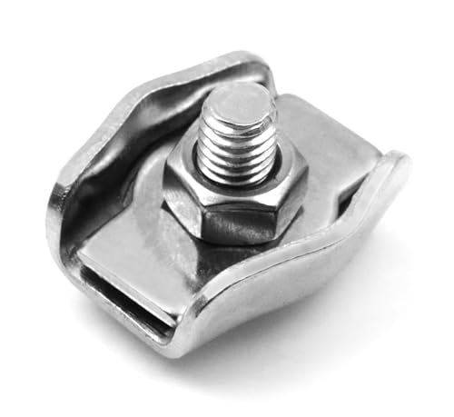 Design61 10x Simplexklemmen Simplex Seilklemmen 4mm Drahtseilklemme Edelstahl Rostfrei Drahtseilverbinder Stahlseil Klemmen von Design61