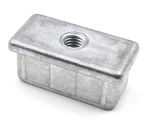 Design61 4X Gewindestopfen Justierstopfen für Rechteckrohre aus Zink-Druckguss 50x25 mm x 2 mm mit M10 Innengewinde von Design61