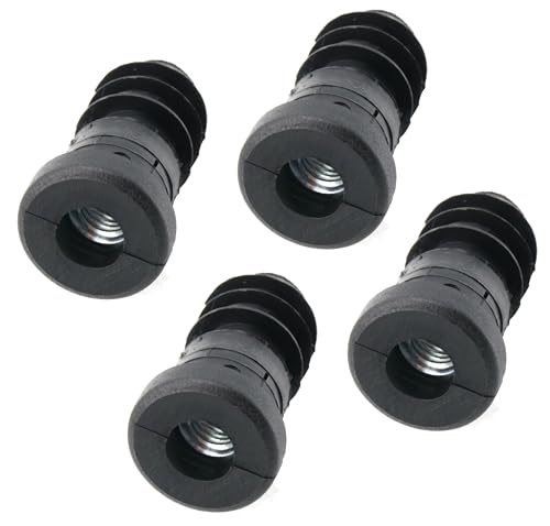 Design61 4X Gewindestopfen Justierstopfen für Rundrohr mit eingelegter Metallmutter Ø20mm 2 mm mit M8 Innengewinde von Design61