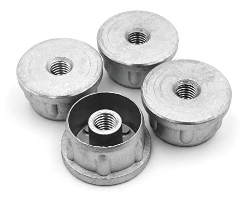 Design61 4x Gewindestopfen Justierstopfen für Rundrohre aus Zink-Druckguss Ø 32 mm Wandstärke 2 mm mit M10x18 Innengewinde von Design61