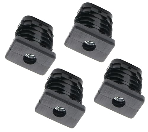 Design61 4X Gewindestopfen Rechteckrohrstopfen 30x20 mm 1,5 mm mit M8 Innengewinde von Design61